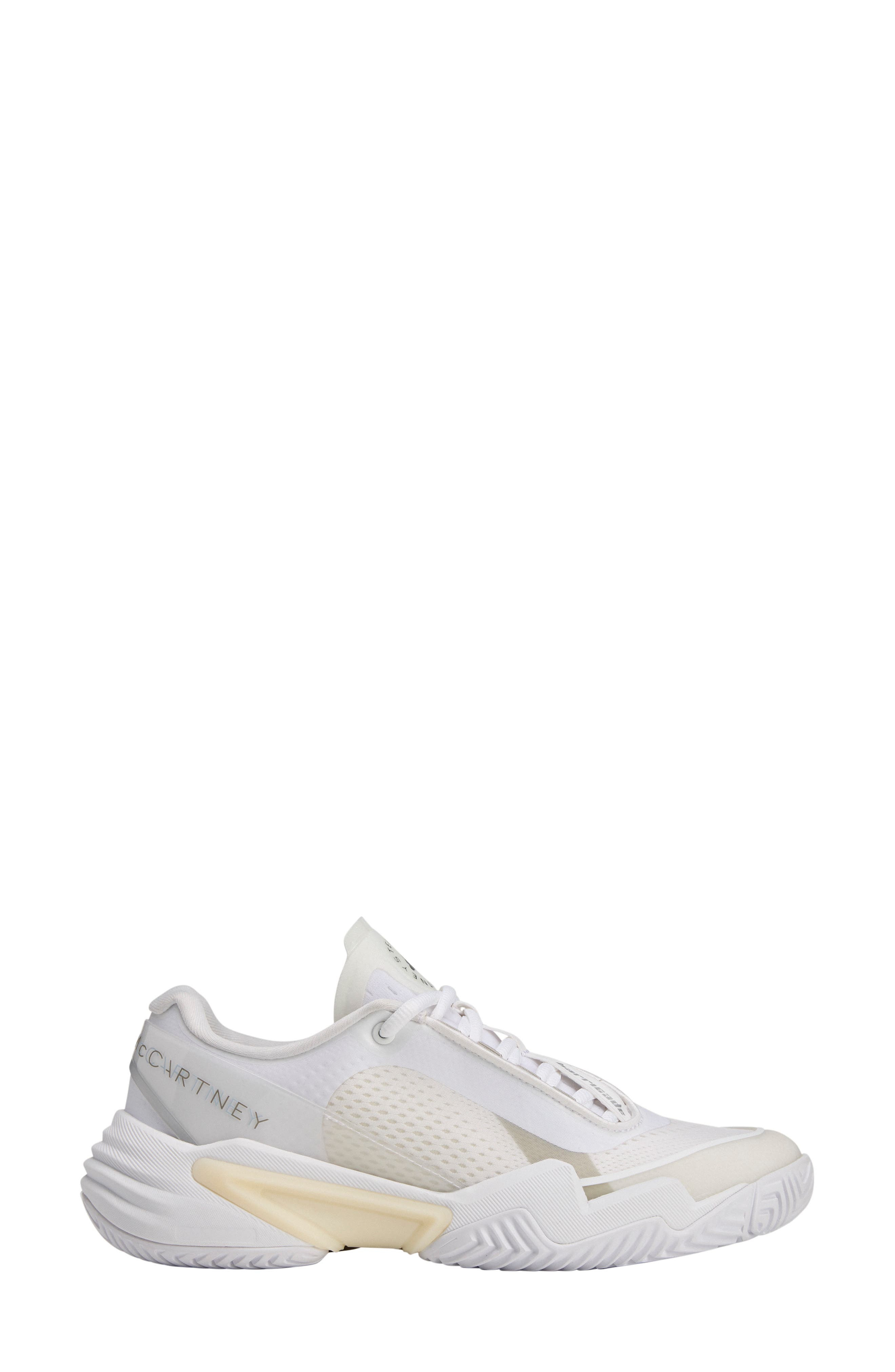 adidas by Stella McCartney Barricade Tennis Sneaker in White/Almond Milk/Grey at Nordstrom - 3