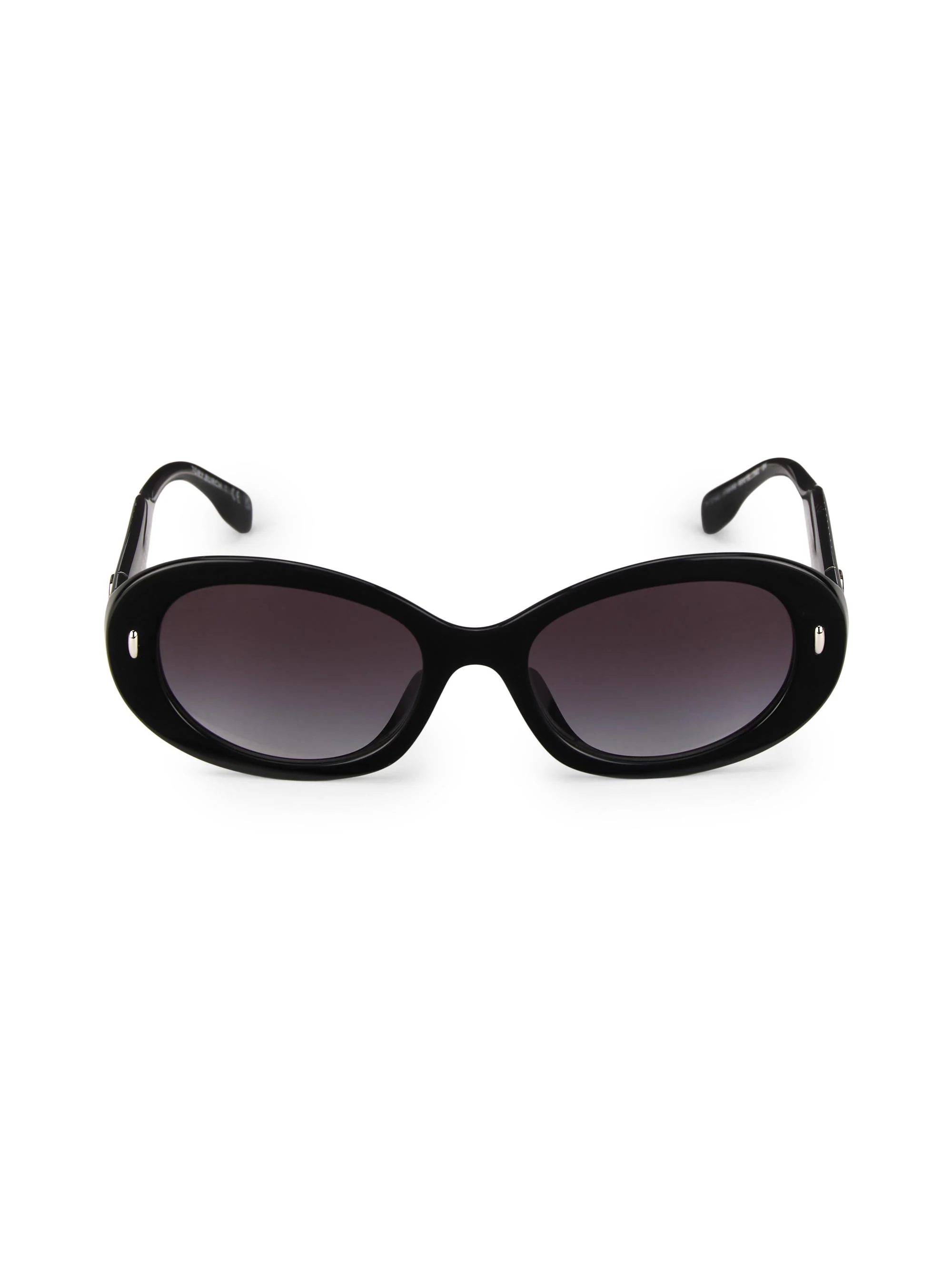 Women's 53MM Oval Sunglasses - Grey Gradient Black - 1