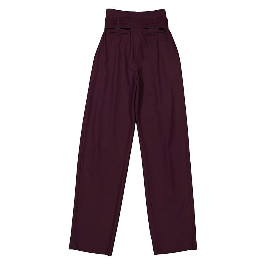 Victoria Beckham Ladies Pants Purple 2 Pleat Tie Pant - 2