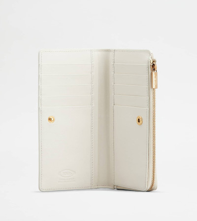 Tod's T TIMELESS WALLET IN LEATHER - WHITE outlook