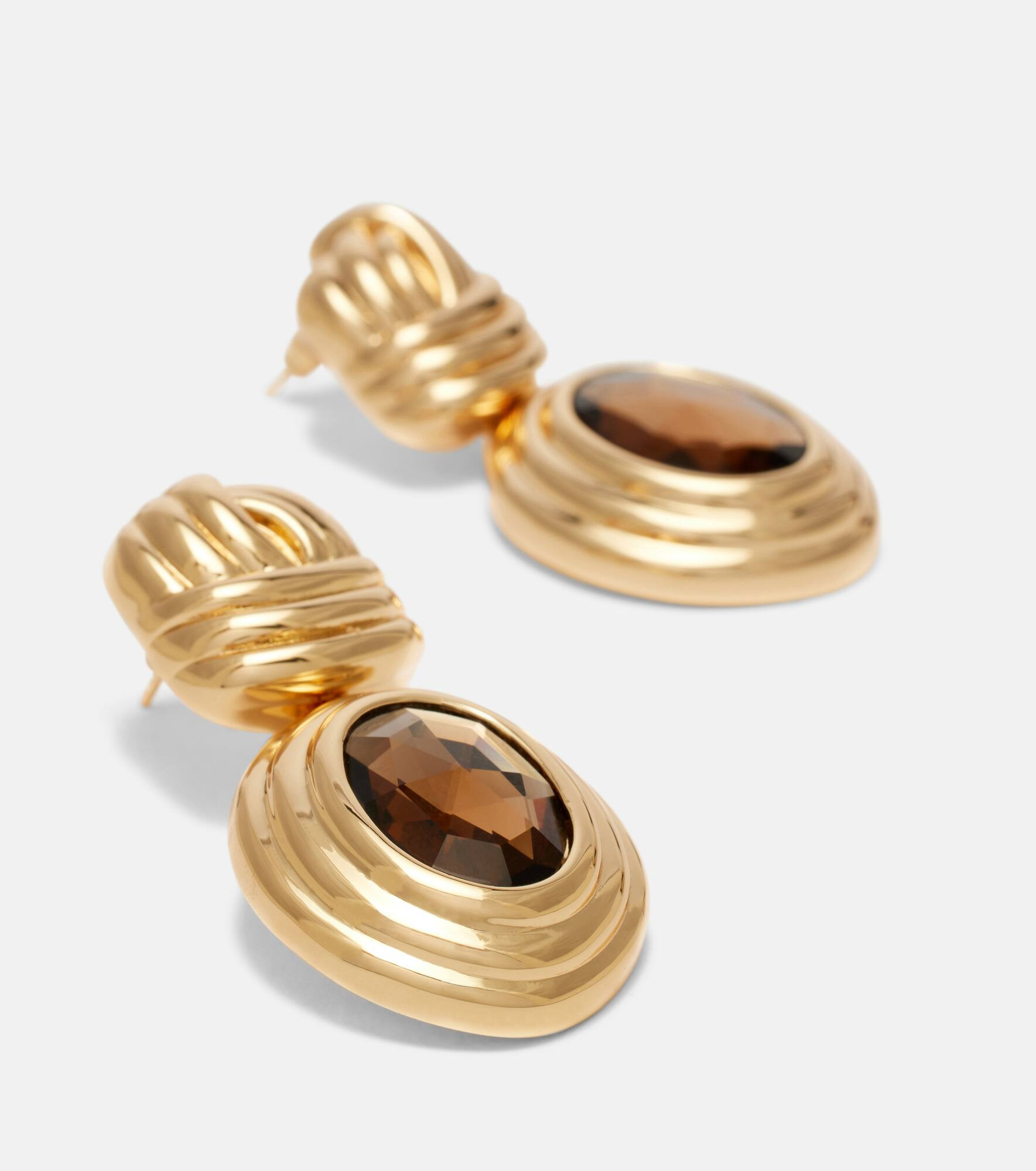 Crystal-embellished drop earrings - 4