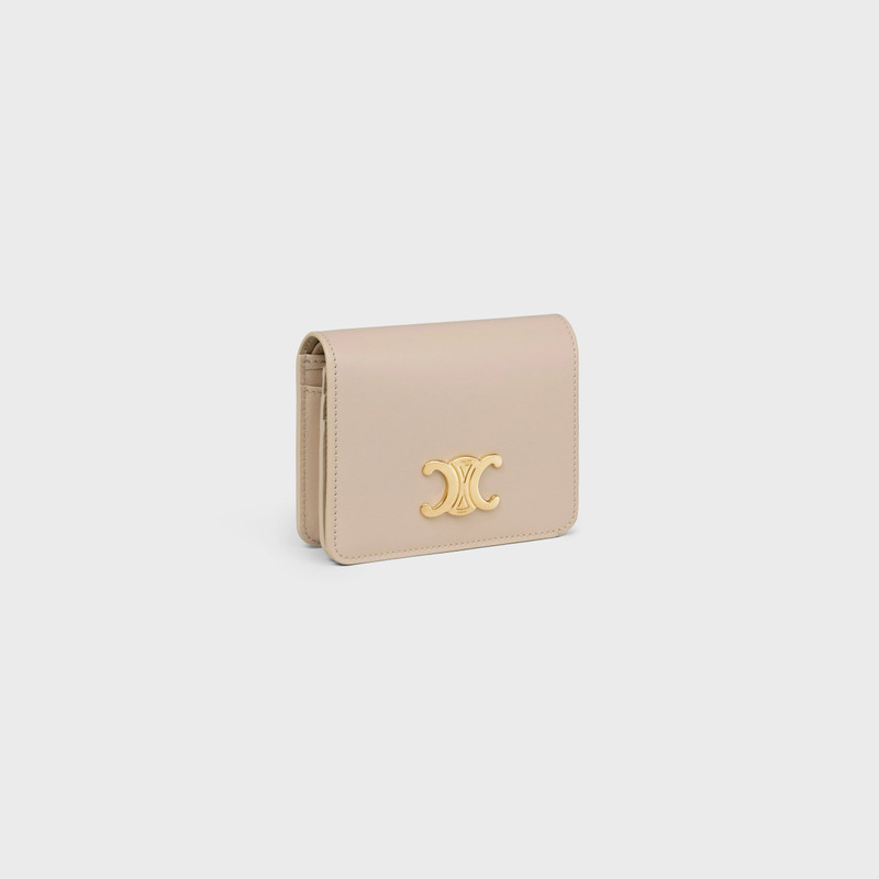 CELINE TRIOMPHE COMPACT WALLET in Shiny calfskin outlook