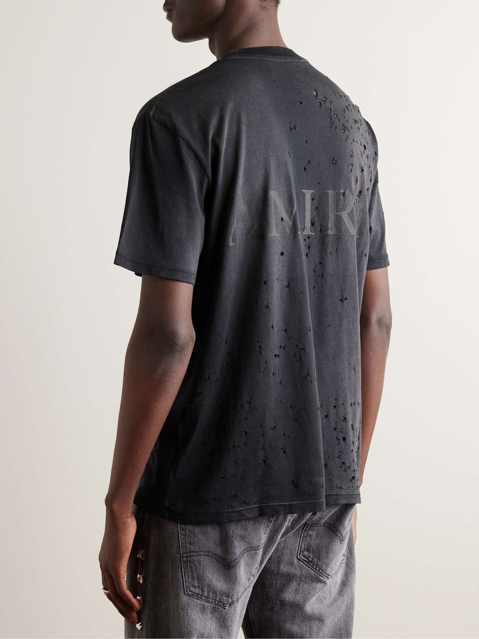 Shotgun Logo-Print Distressed Cotton-Jersey T-Shirt - 3