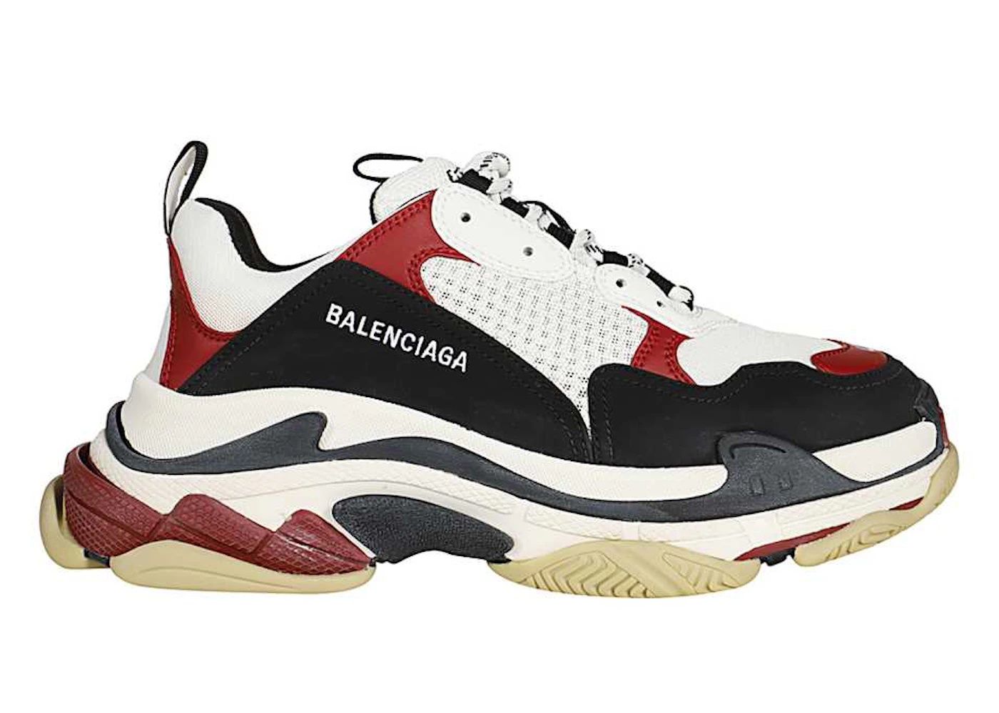 Balenciaga Triple S White Black Crimson - 1