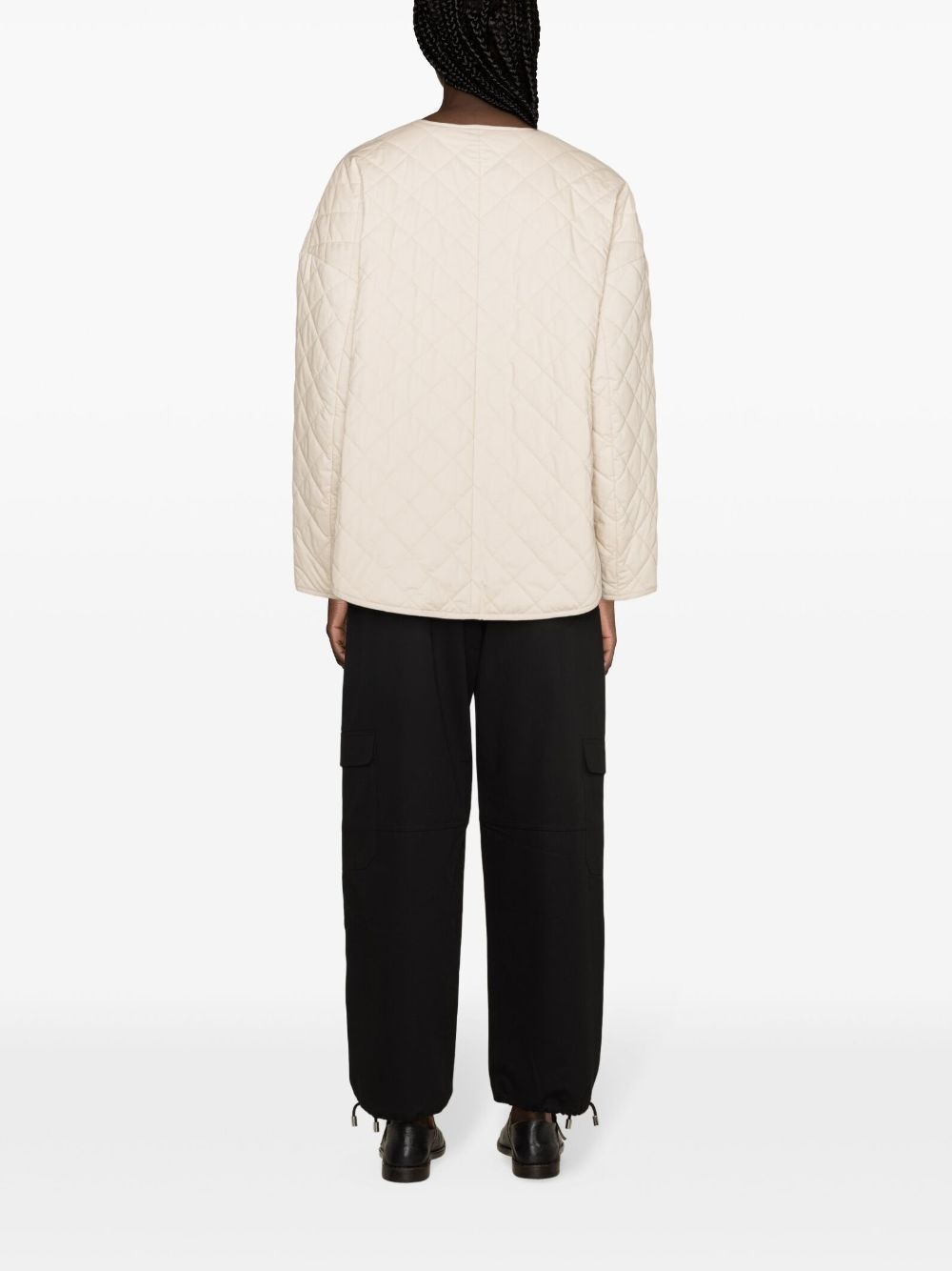 drop-shoulder diamond-quilted jacket - 4