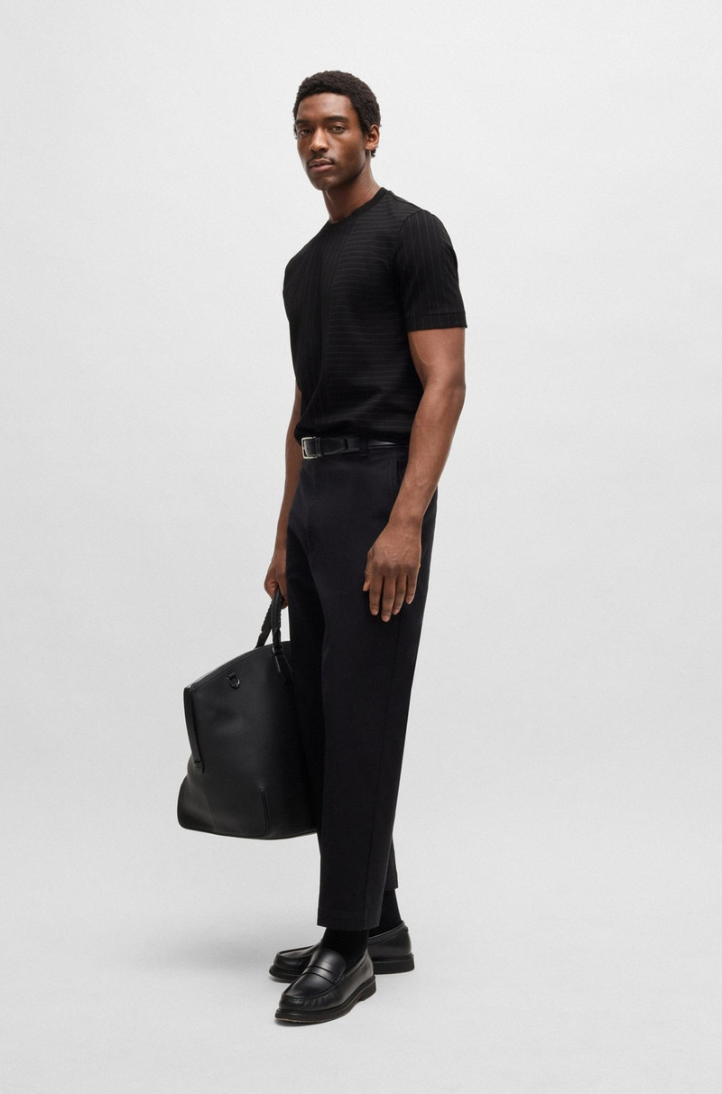 BOSS MERCERIZED-COTTON T-SHIRT WITH MIXED STRIPES outlook
