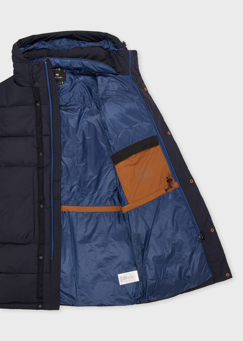 Navy Recycled-Nylon Long Wadded Coat 4