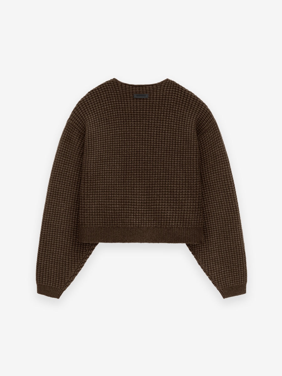 Women's Heavy Waffle Cropped Sweater - 2