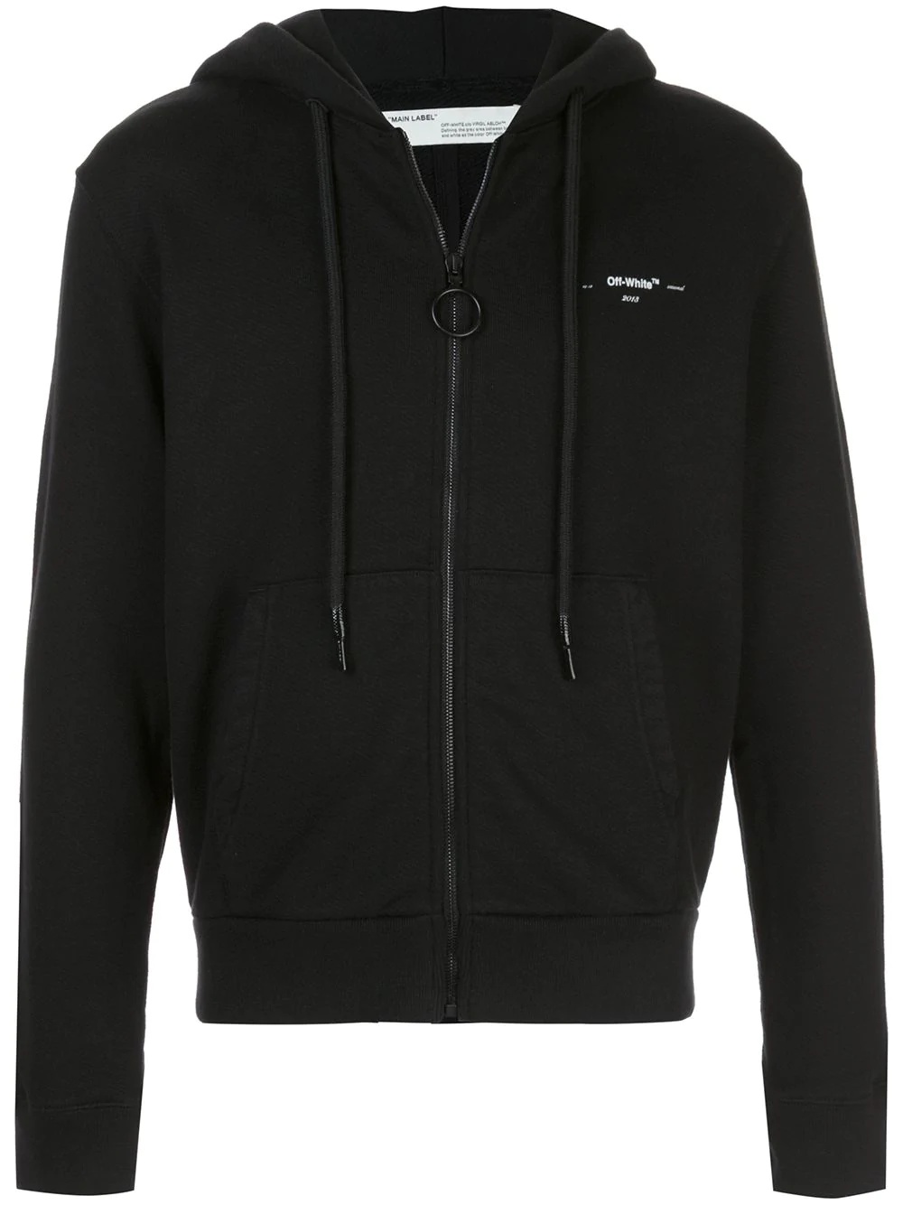 Arrows-embroidered zipped hoodie - 1