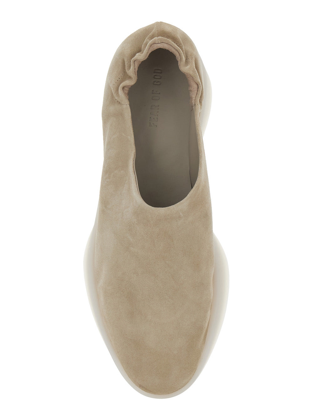 Fear Of God Men Beige Mules With Logo Patch On The Back And Elasticized Heel In Suede Man - 4