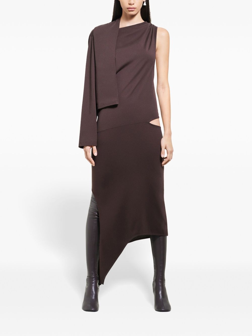 draped cut-out dress - 2