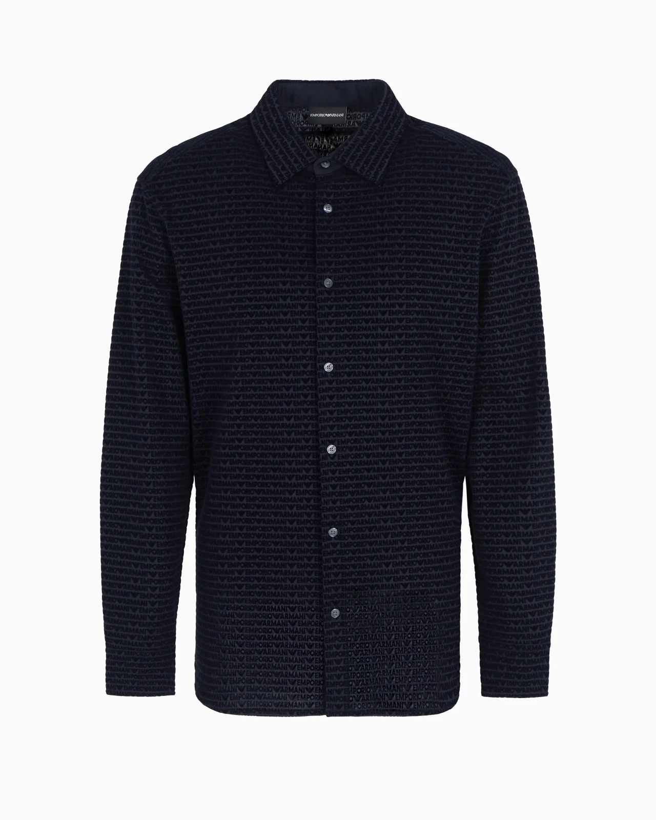 ASV LYOCELL BLEND JERSEY SHIRT WITH ALL-OVER FLOCKED LOGO LETTERING - 1