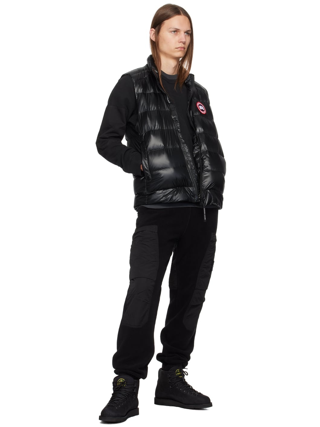 Black Crofton Down Vest - 4