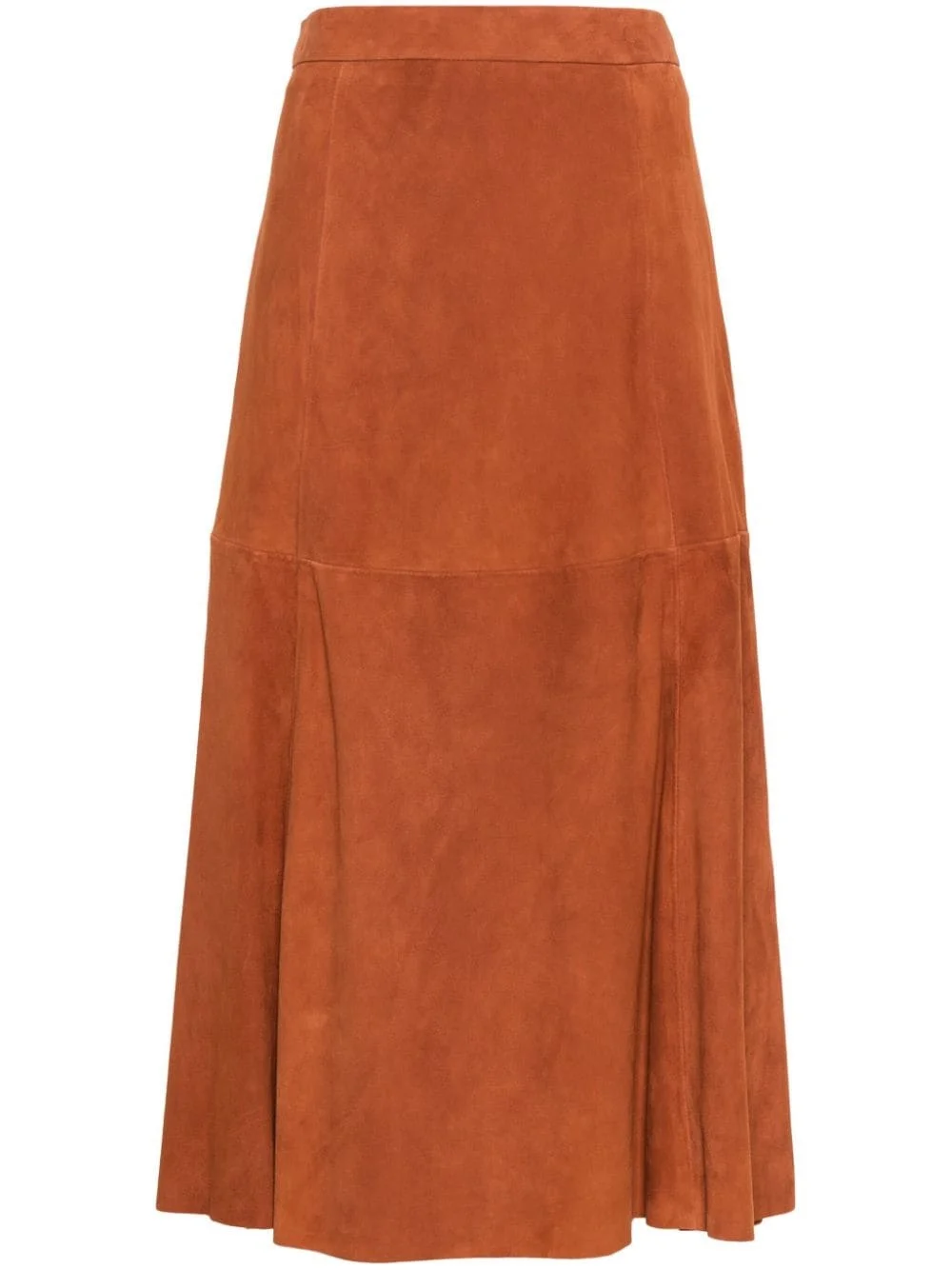 suede A-line midi skirt - 1