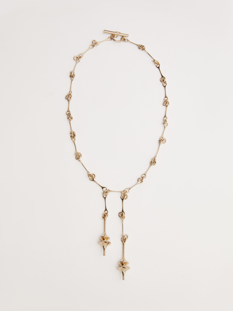 BRIDGECHAIN Long necklace with double pendant 1