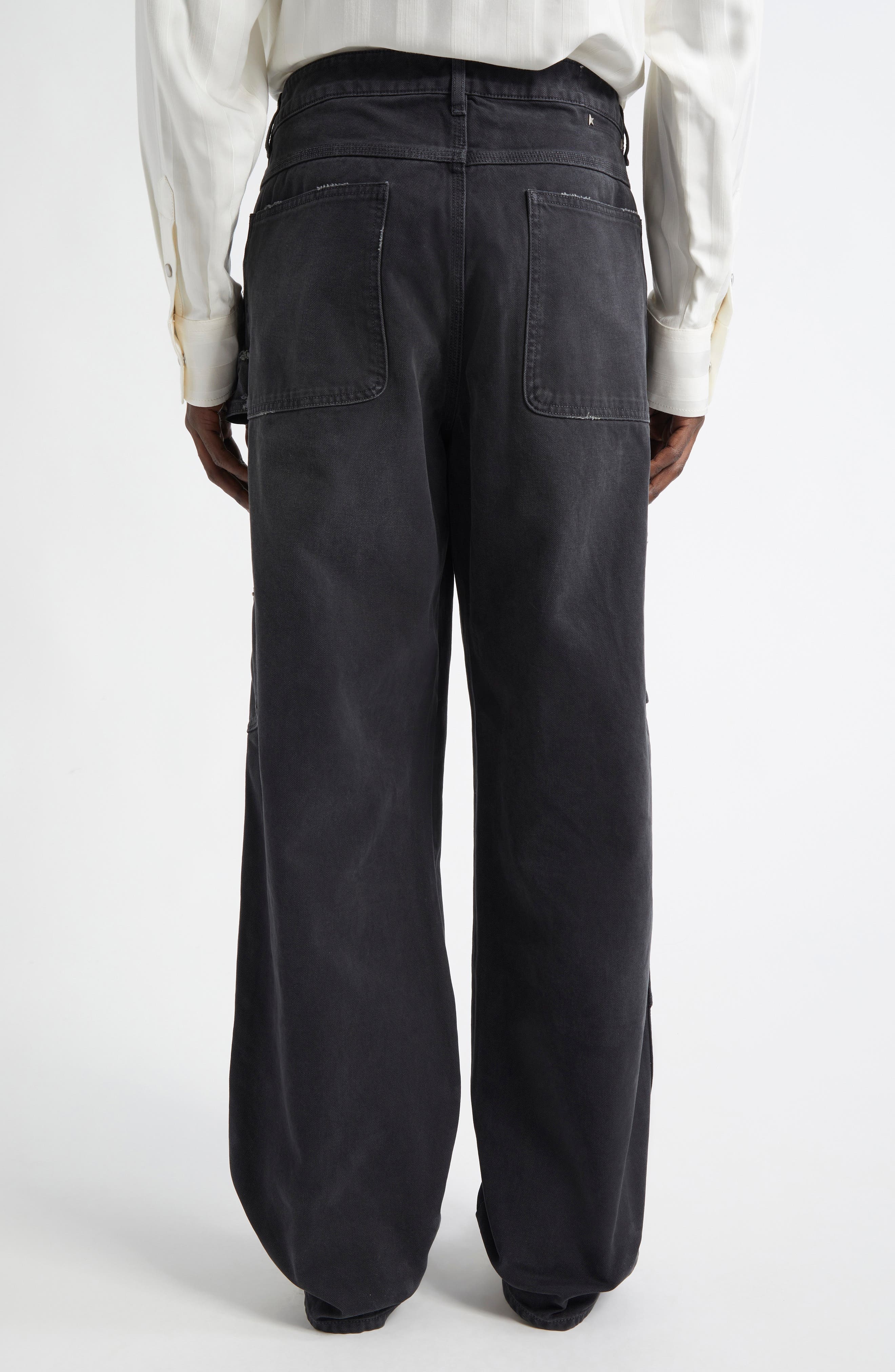 Golden Goose Journey Distressed Cotton Painter Pants in Black at Nordstrom - 2