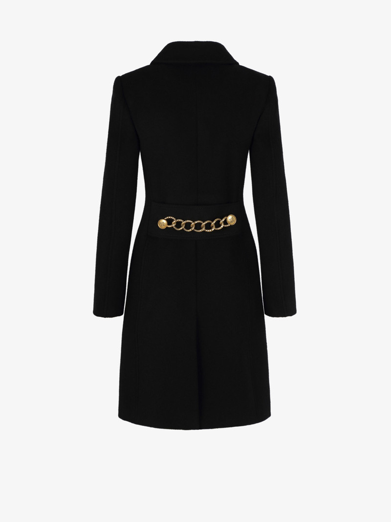 Coat in wool and cashmere with 4G buttons and chain 5