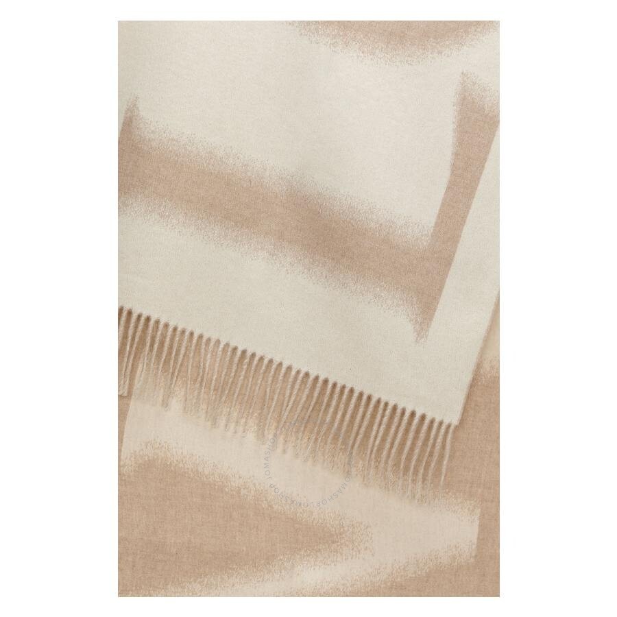 Loewe Wool- Cashmere Logo Detailed Fringed Scarf - 3