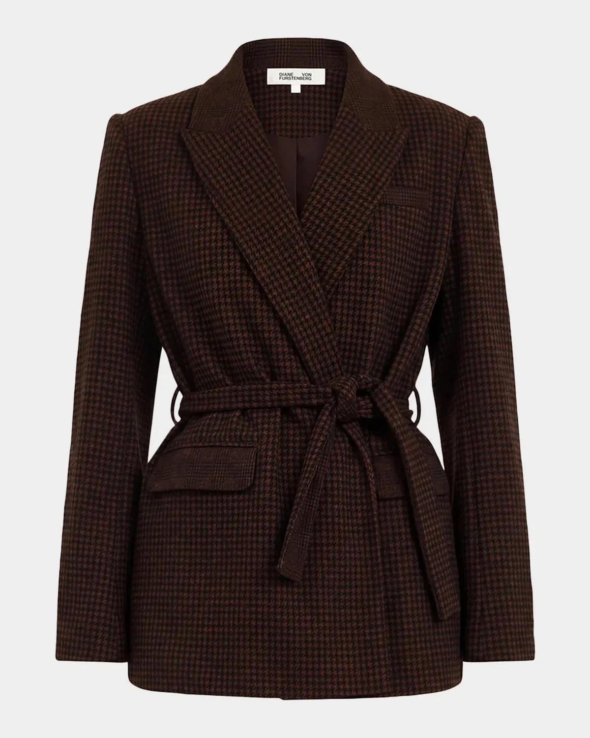 Annika Houndstooth Knit Wrap Jacket - 1