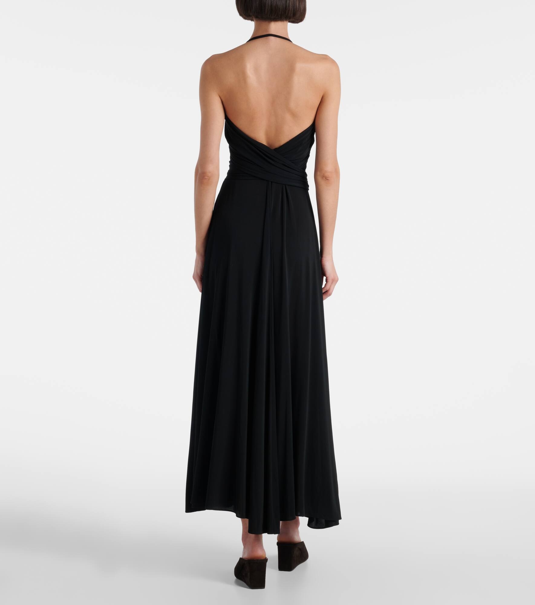 Cross draped gathered maxi dress - 3