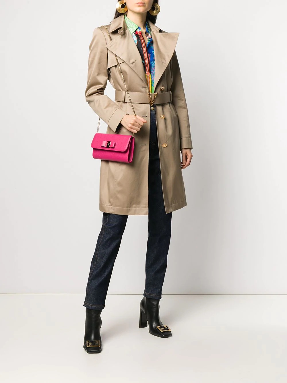 asymmetric fastening trench coat - 2