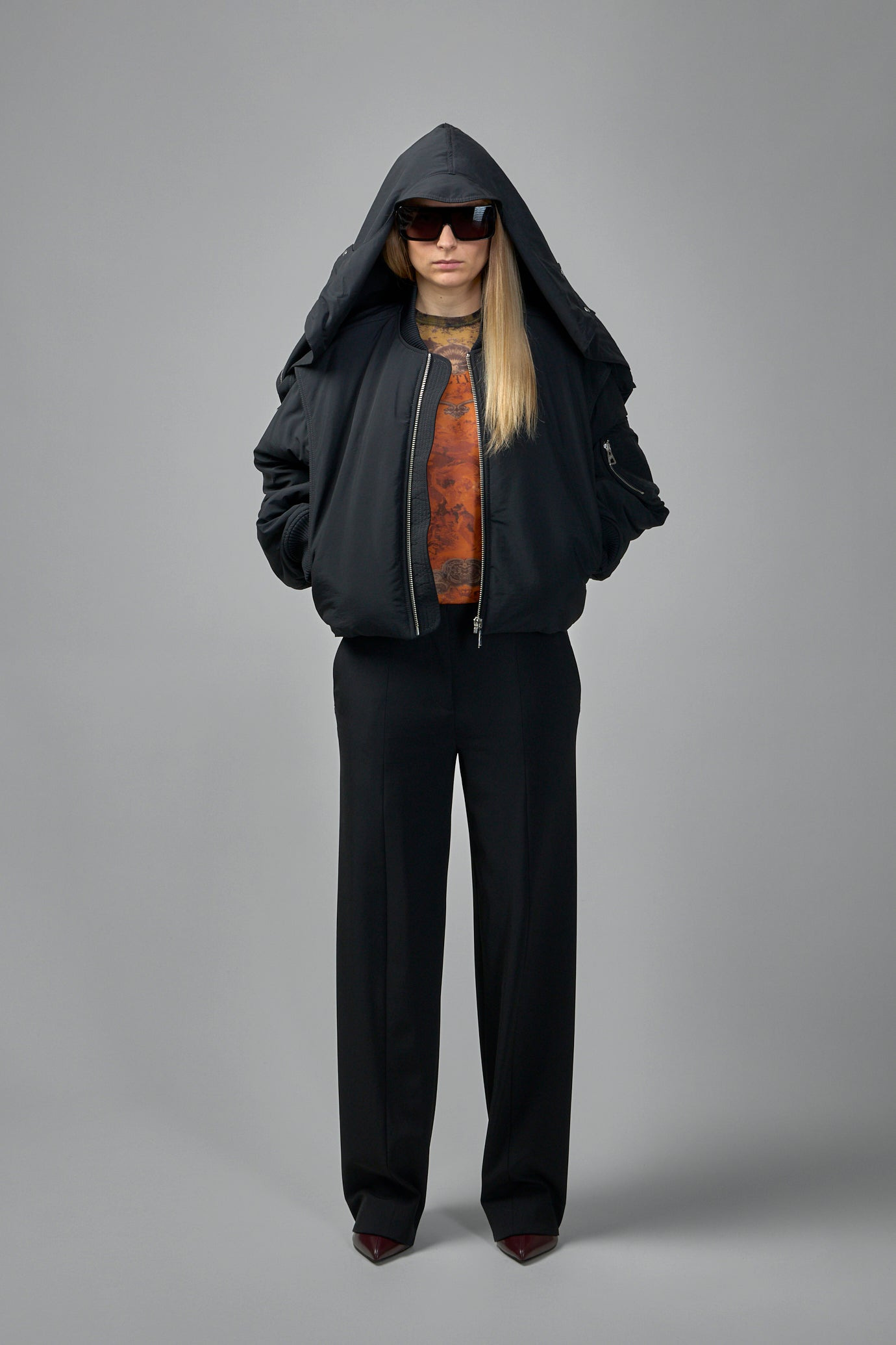 Hooded Bomber Jacket - 8