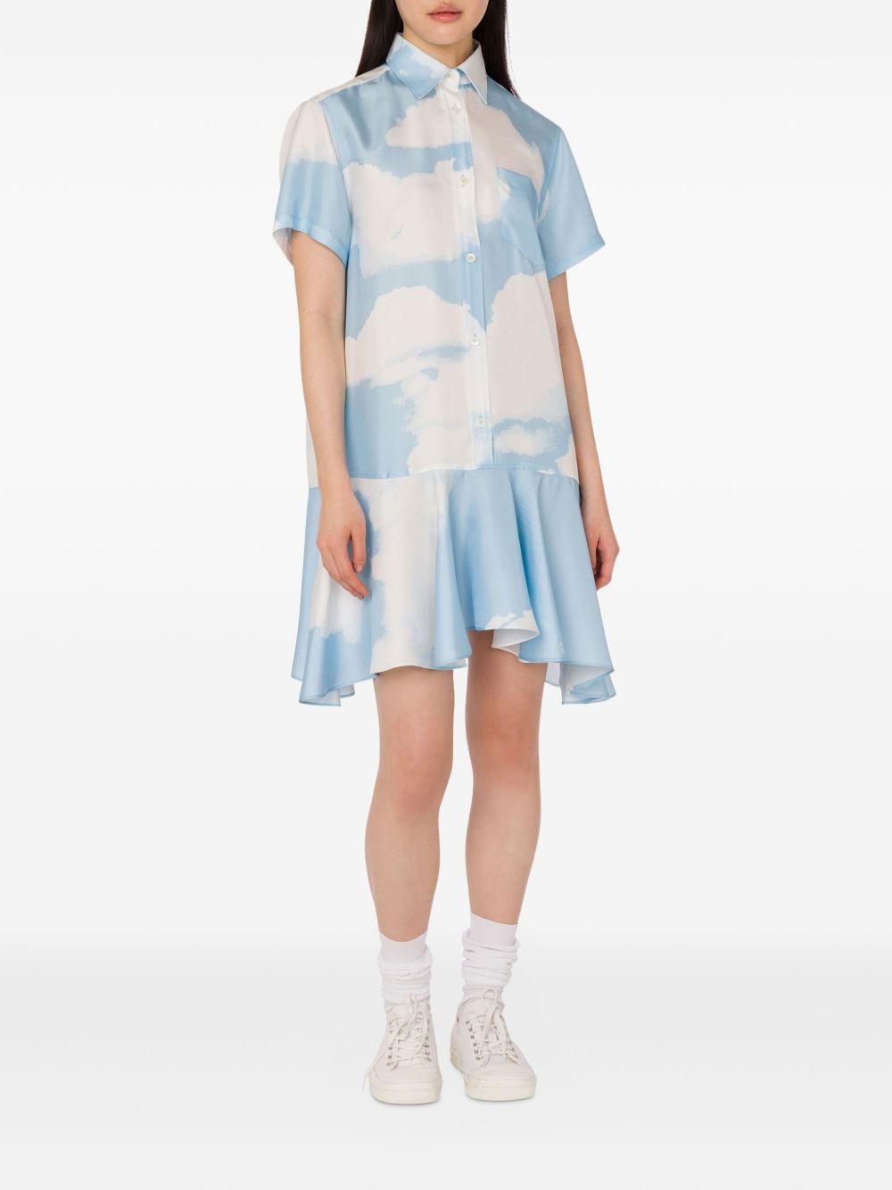 Archive Clouds print shirt mini dress - 2