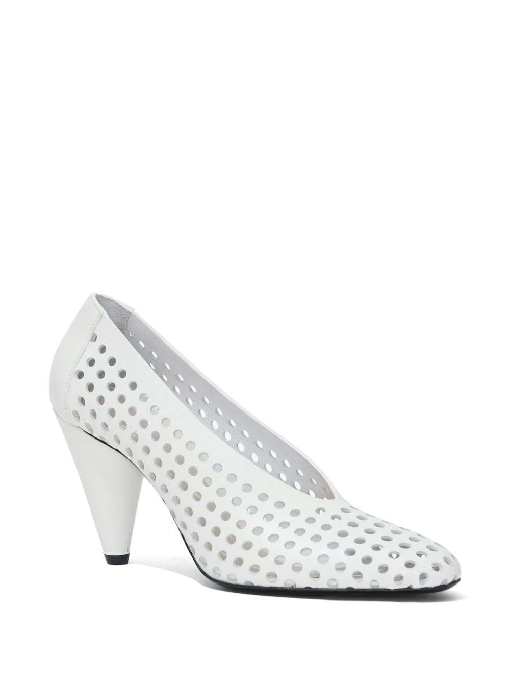 85mm perforated leather pumps - 2