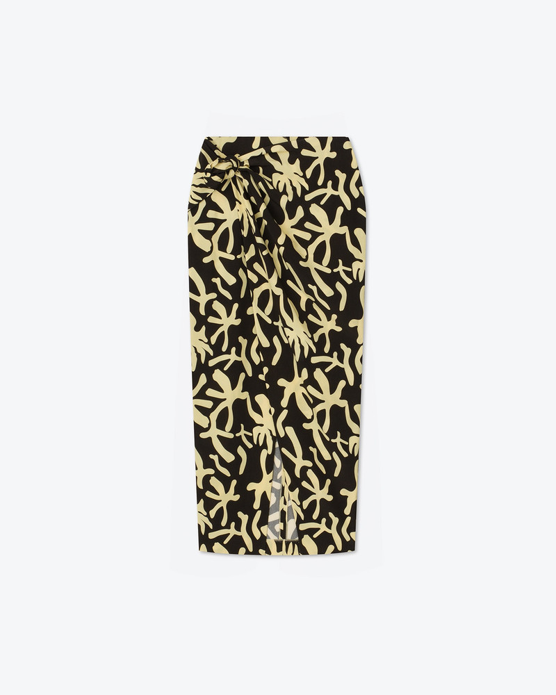 MIRELA - Printed crepe wrap skirt - Reef 1