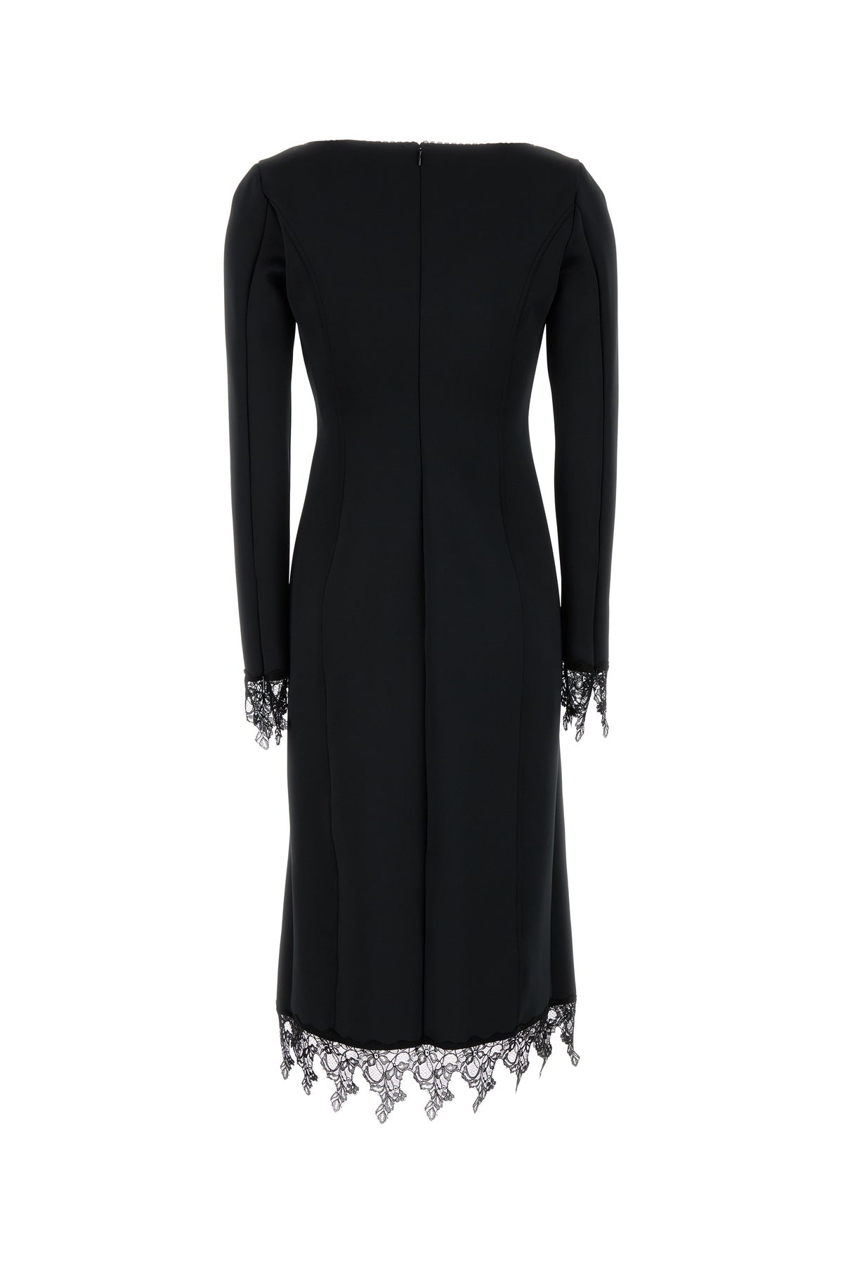 Black stretch jersey dress - 2