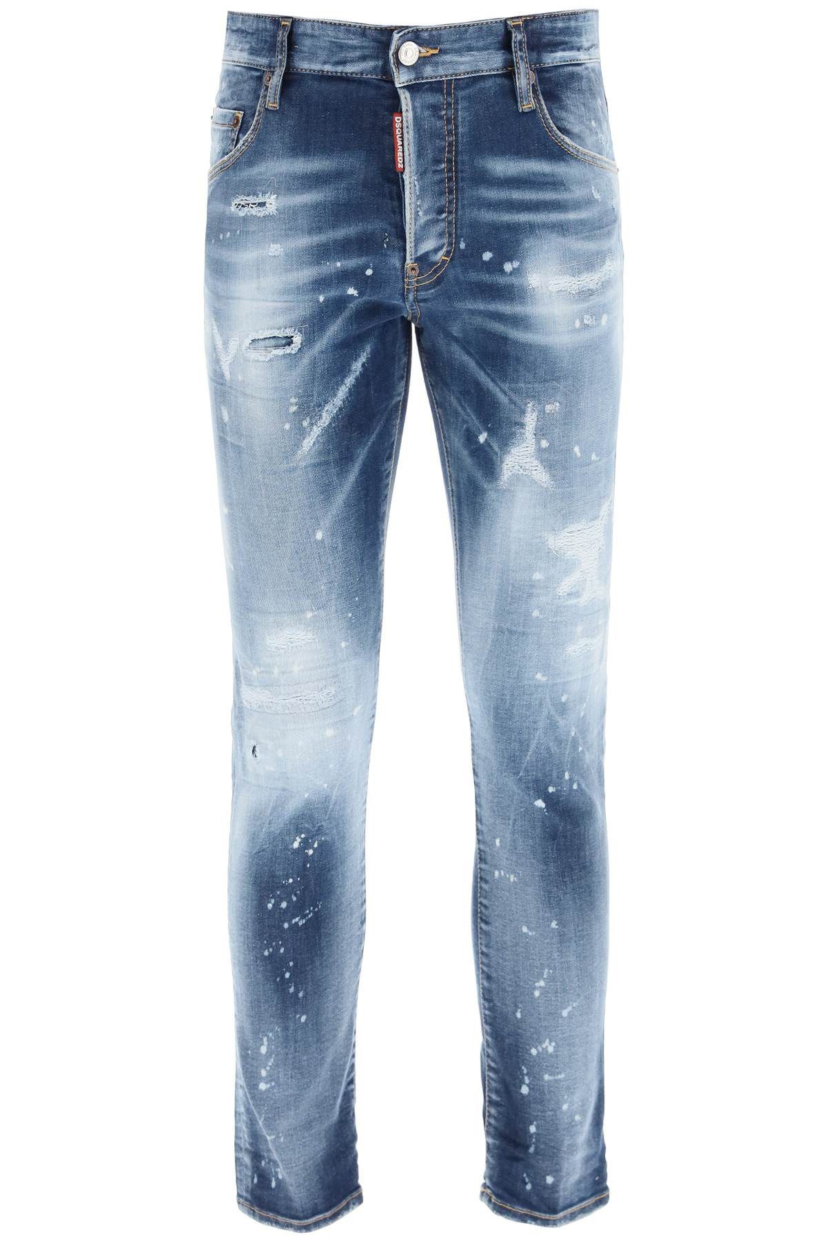 MEDIUM SPOTTY WASH SKATER JEANS - 1