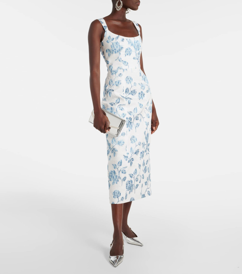 markarian Floral linen midi dress outlook