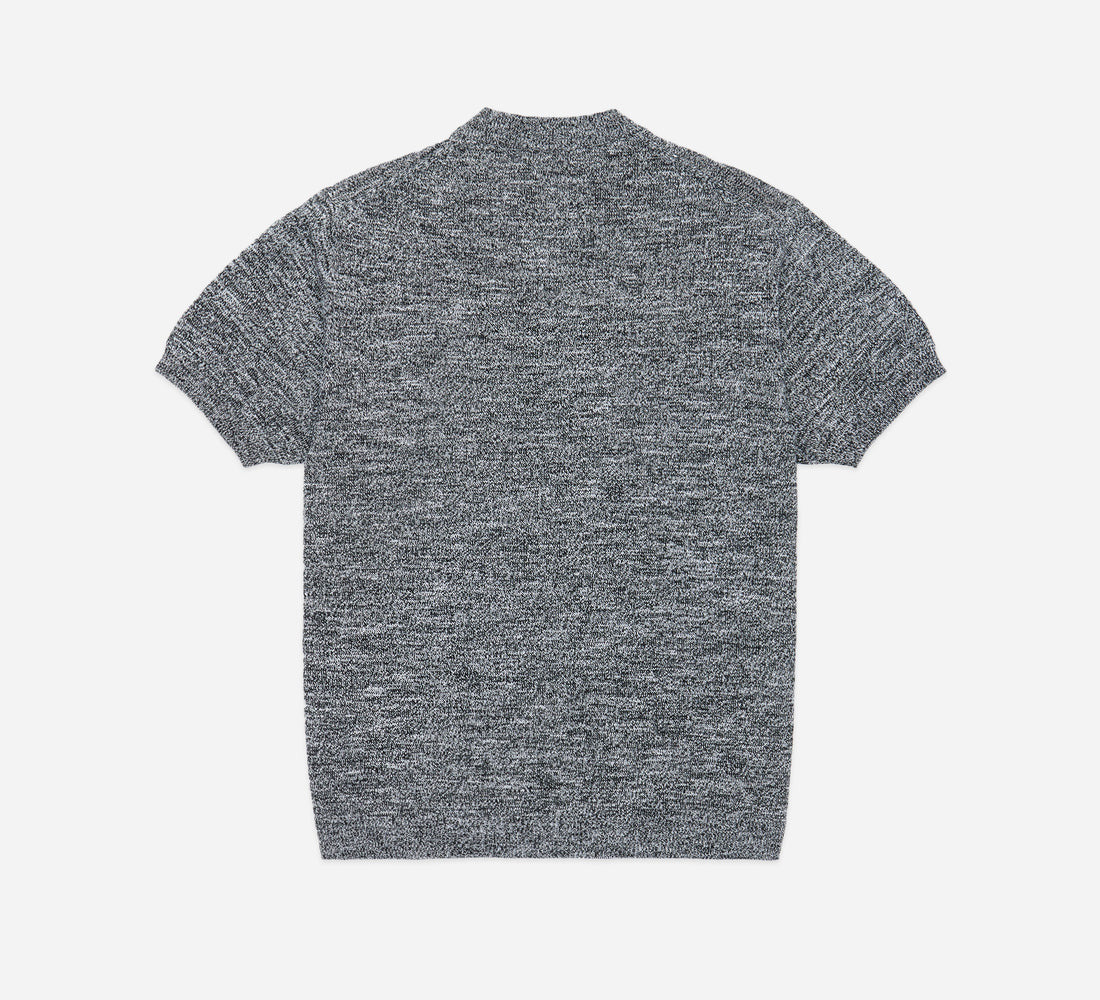 Knit T-Shirt - Black Marled Yarn - 2