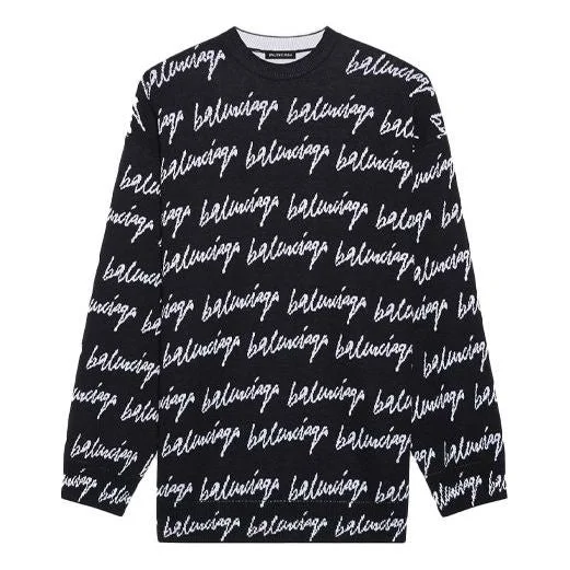 Balenciaga All Over Logo Jumper 'Black' 625984T31841070 - 1