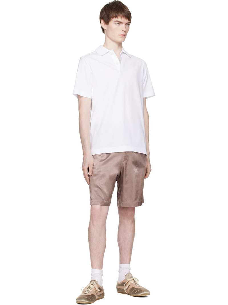 Dries Van Noten Taupe & Pink Satin Sneakers outlook