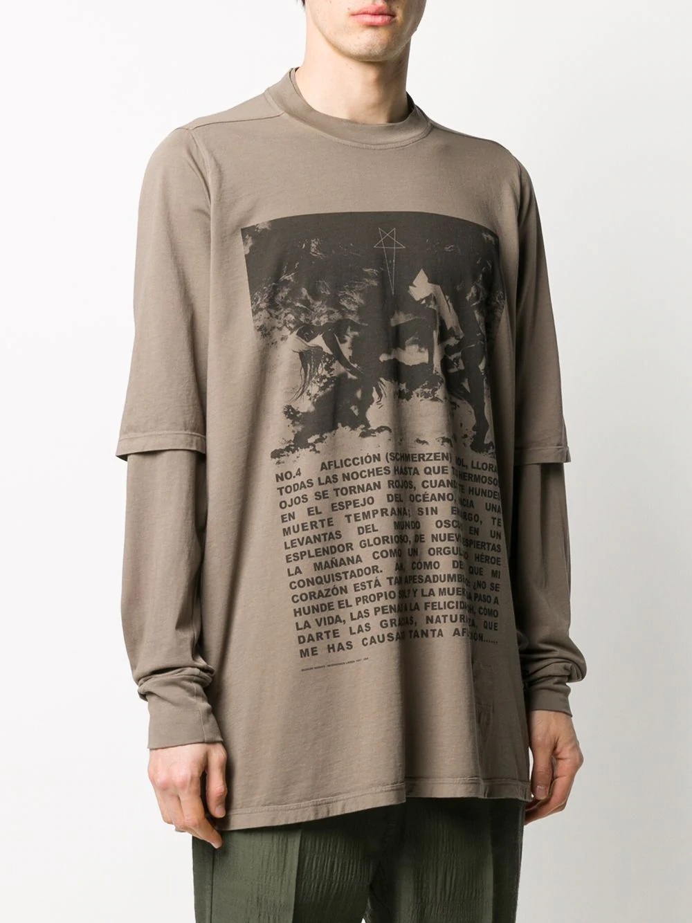 ritual-print layered T-shirt - 3