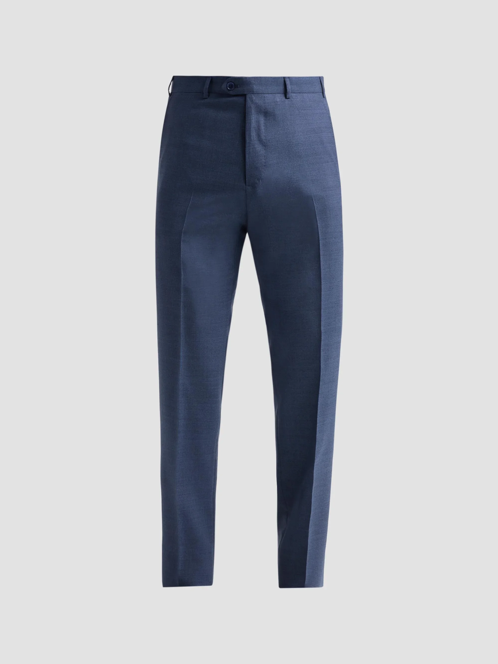 Men's Textured Wool Trousers - Blue Avio Melange - 1