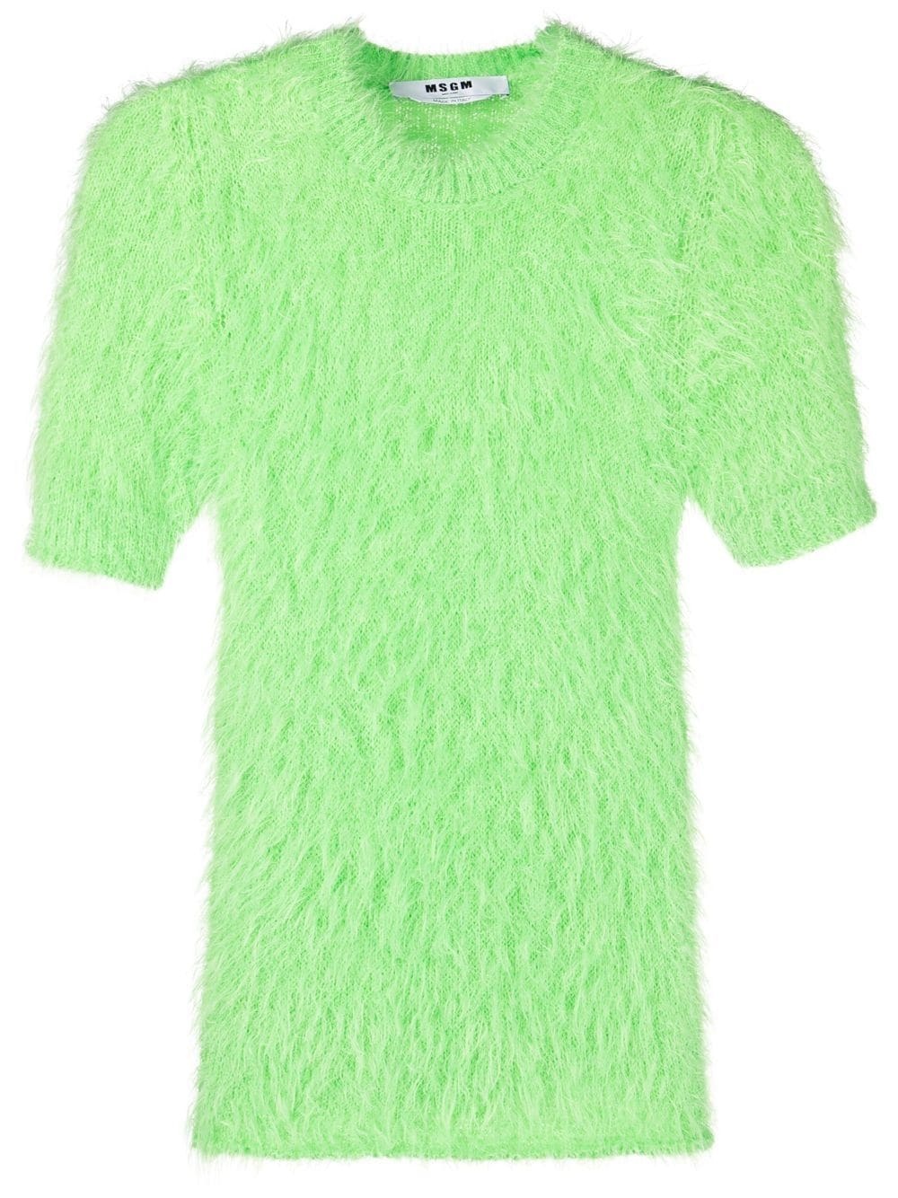 bouclé short-sleeve jumper - 1