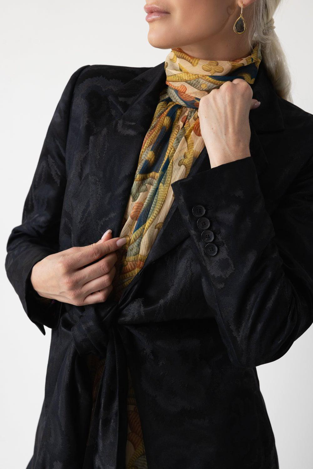 Tie Front Fringe Blazer - 3