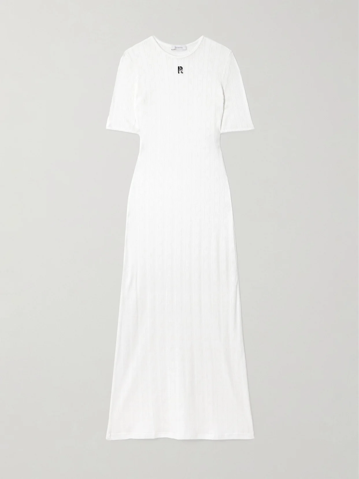 Embellished Pointelle-knit Cotton Maxi Dress - 1