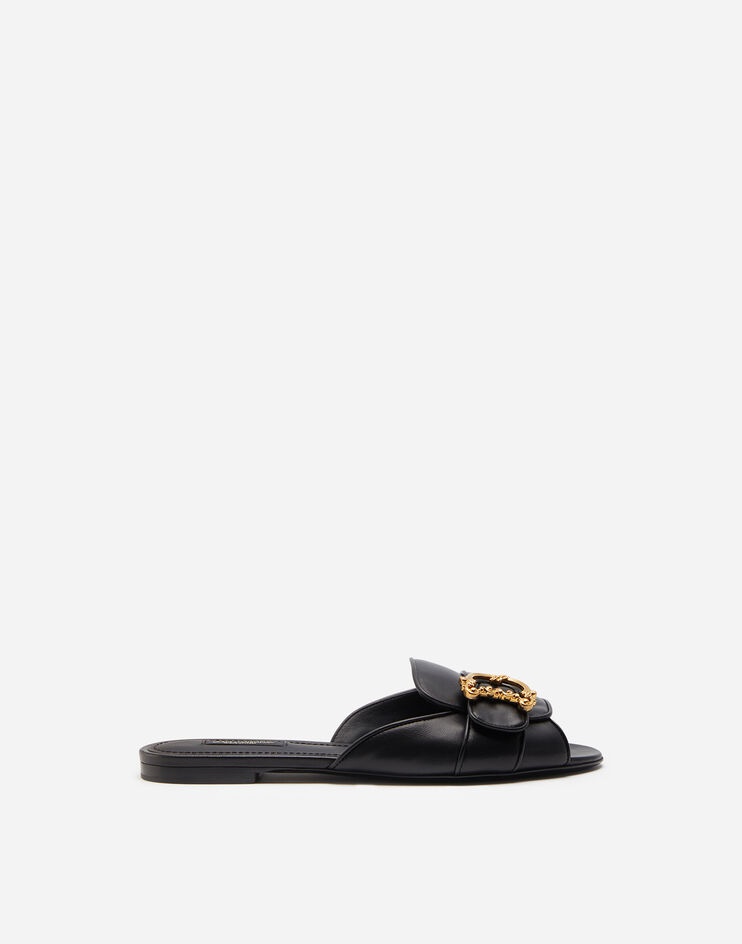 Nappa leather sliders with baroque D&G logo - 1