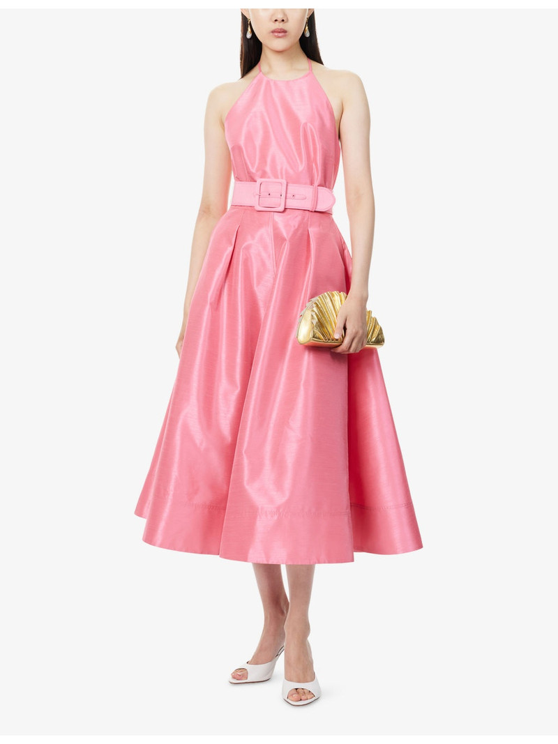 REBECCA VALLANCE Maple Halterneck Woven Midi Dress outlook