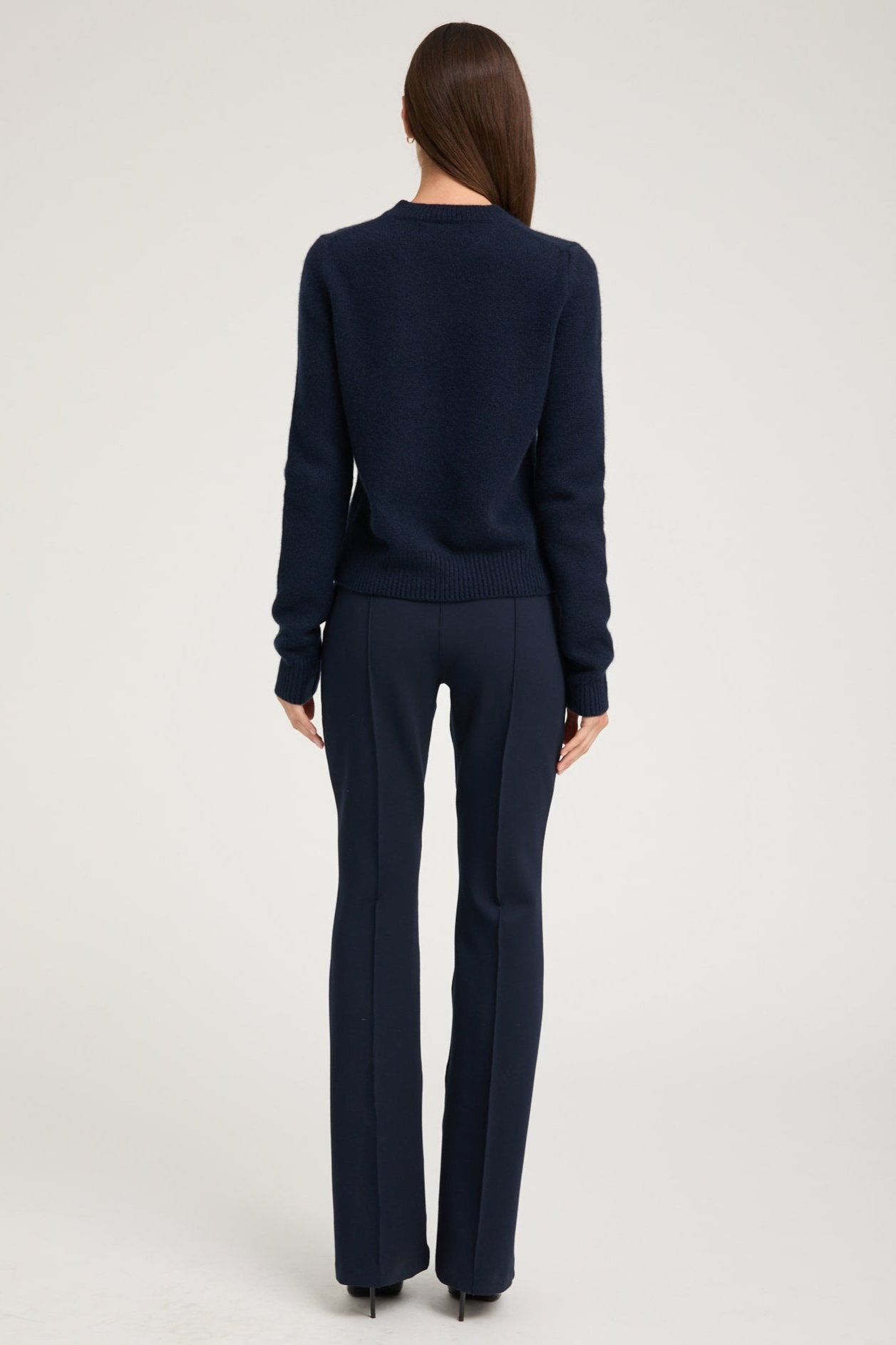 NAVY CASHMERE CREWNECK SWEATER - 3