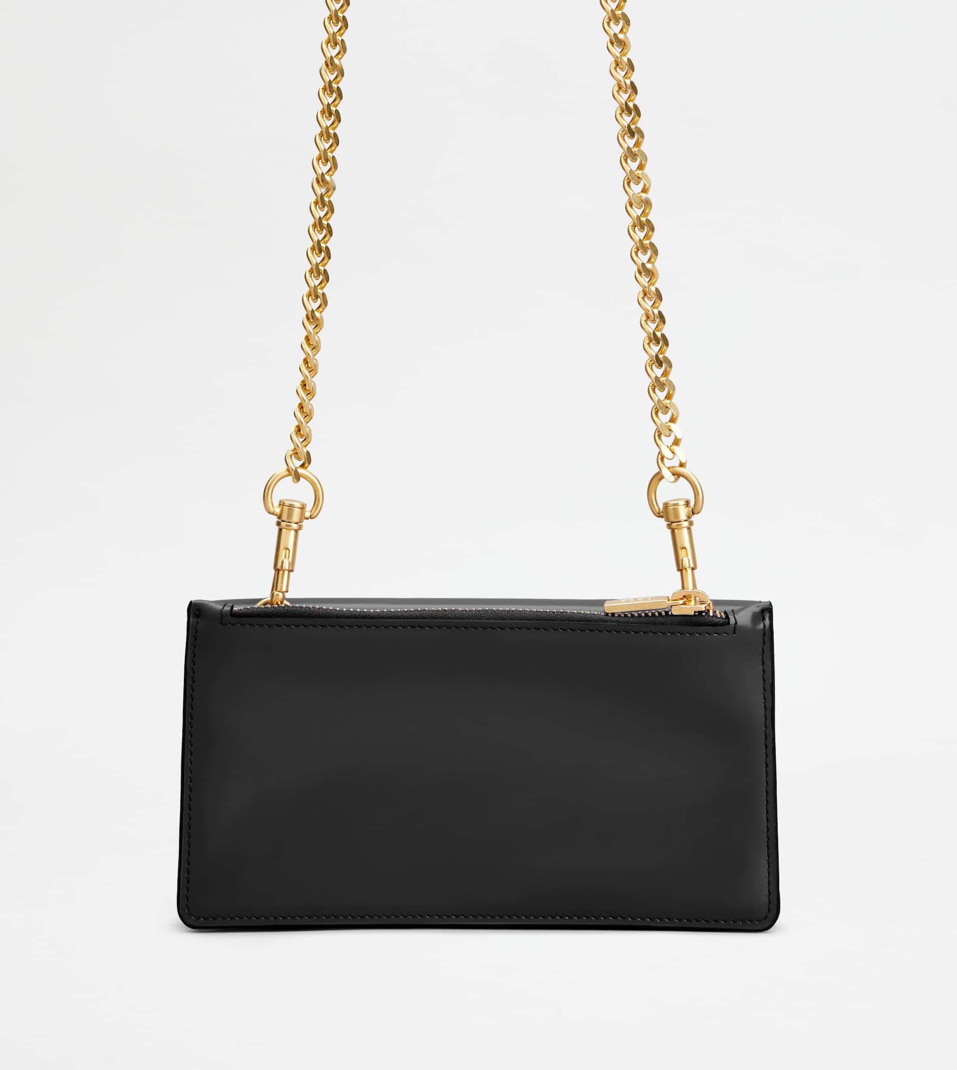 KATE PHONE HOLDER SHOULDER BAG IN LEATHER - BLACK - 4