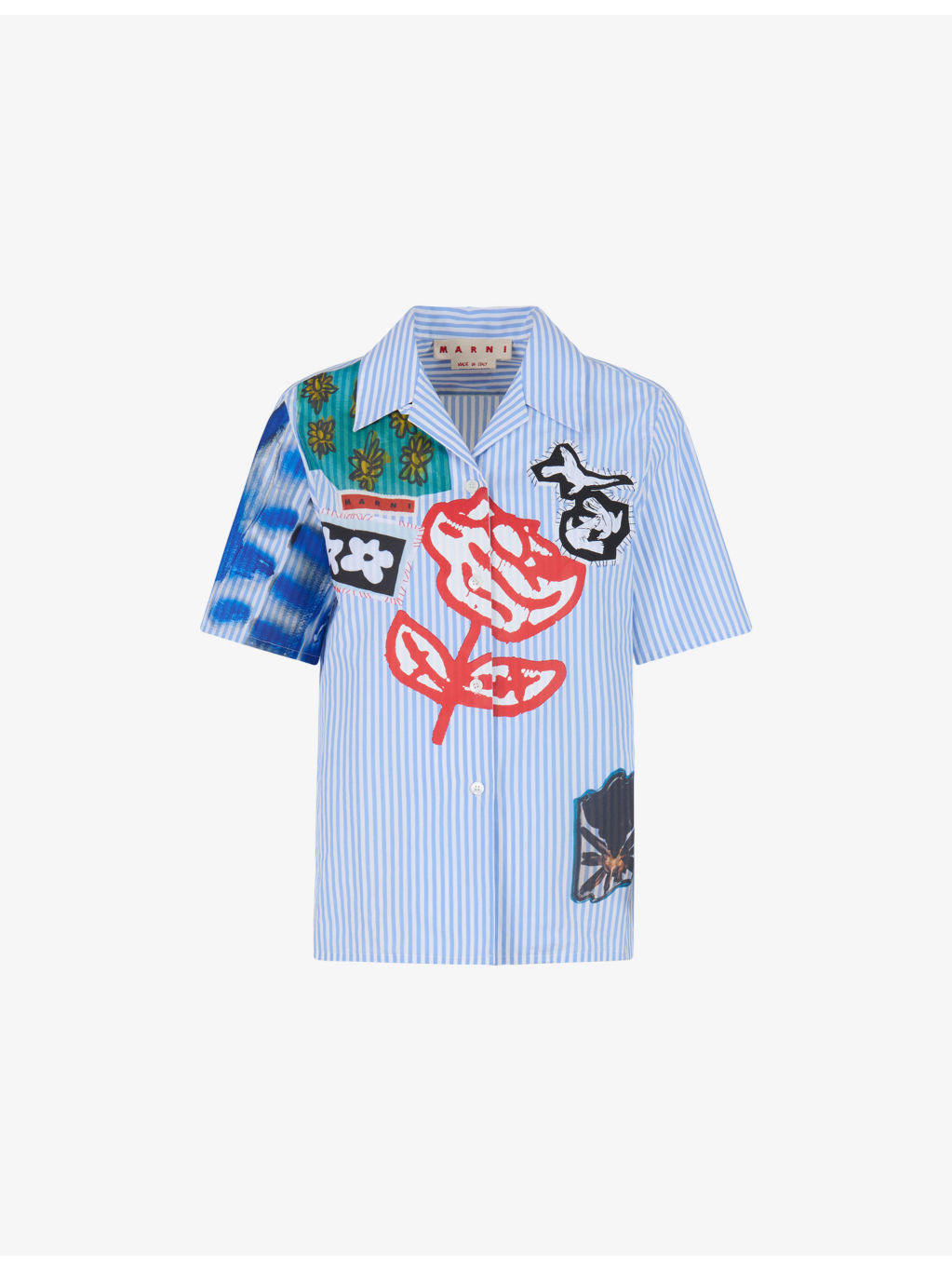 Striped Abstract-Print Cotton Shirt - 1