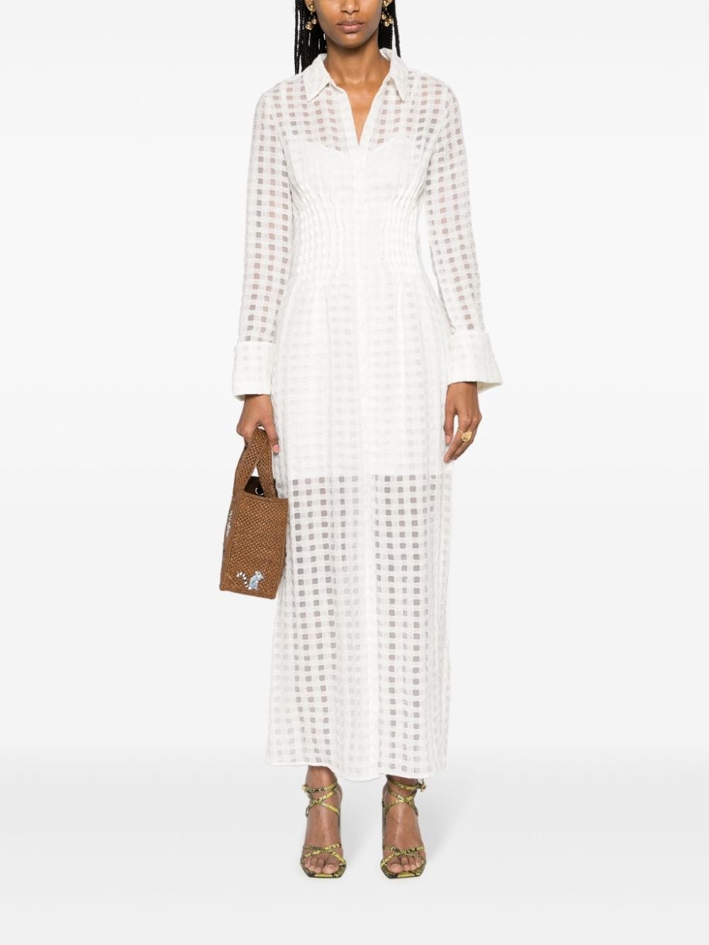 Pernille checked sheer maxi dress - 2