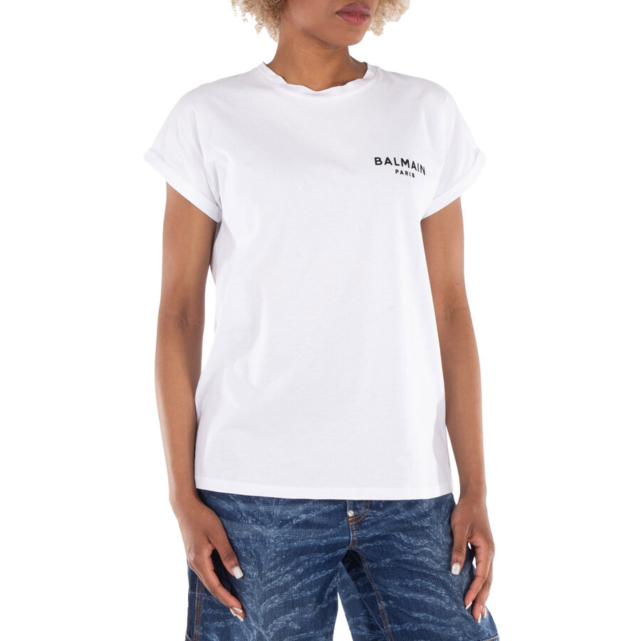 Balmain Flocked Balmain Paris Logo T-Shirt - 3