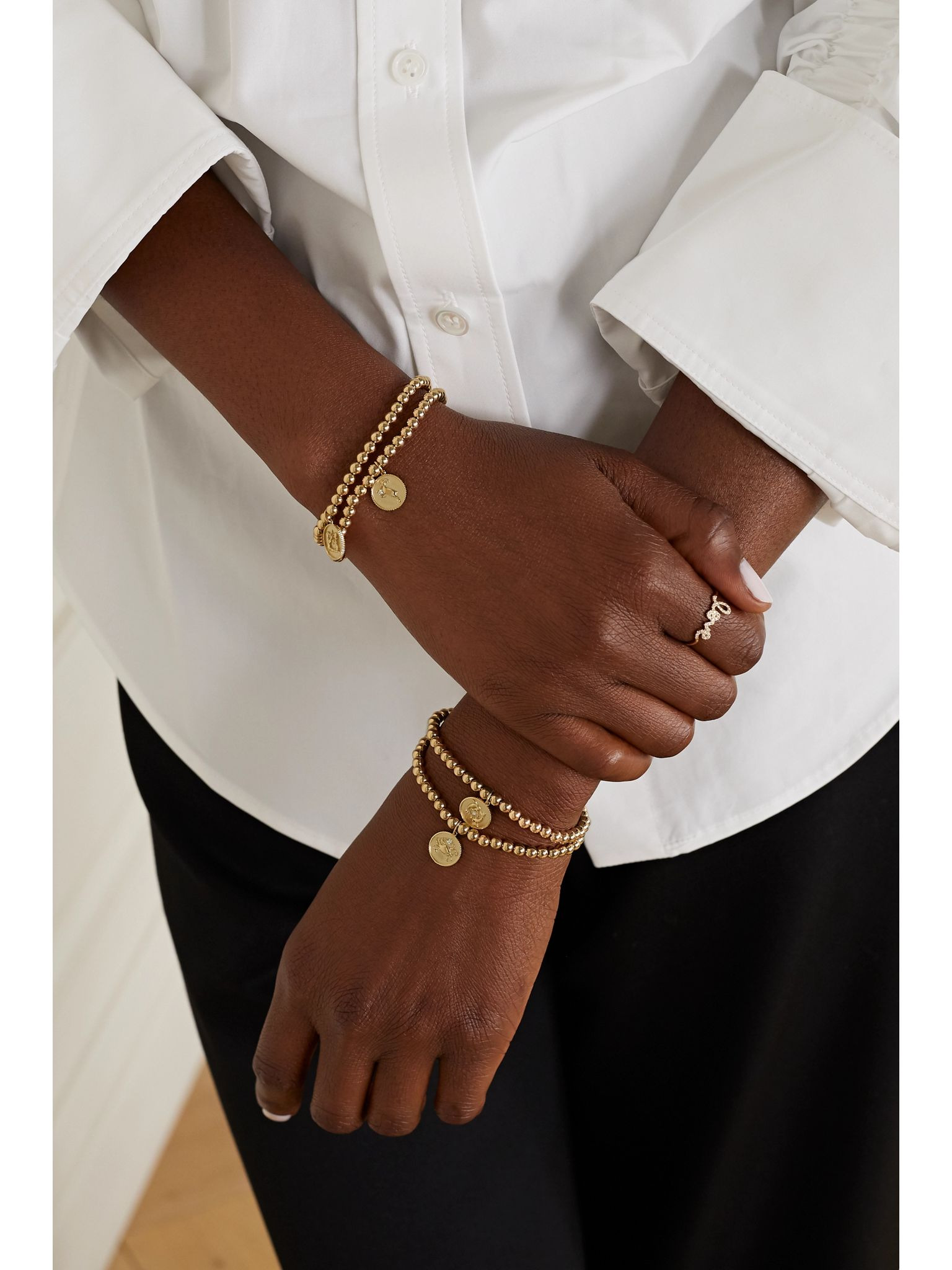 Capricorn 14-karat gold diamond bracelet Gold - 5