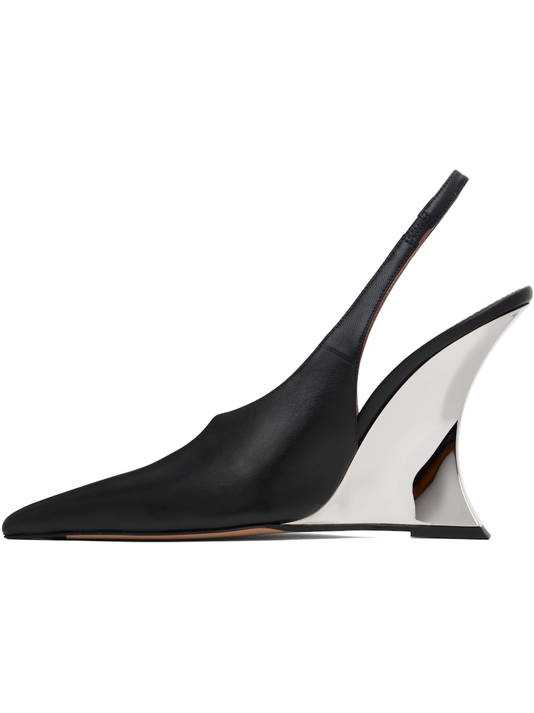 Black Nina Slingback Heels - 3