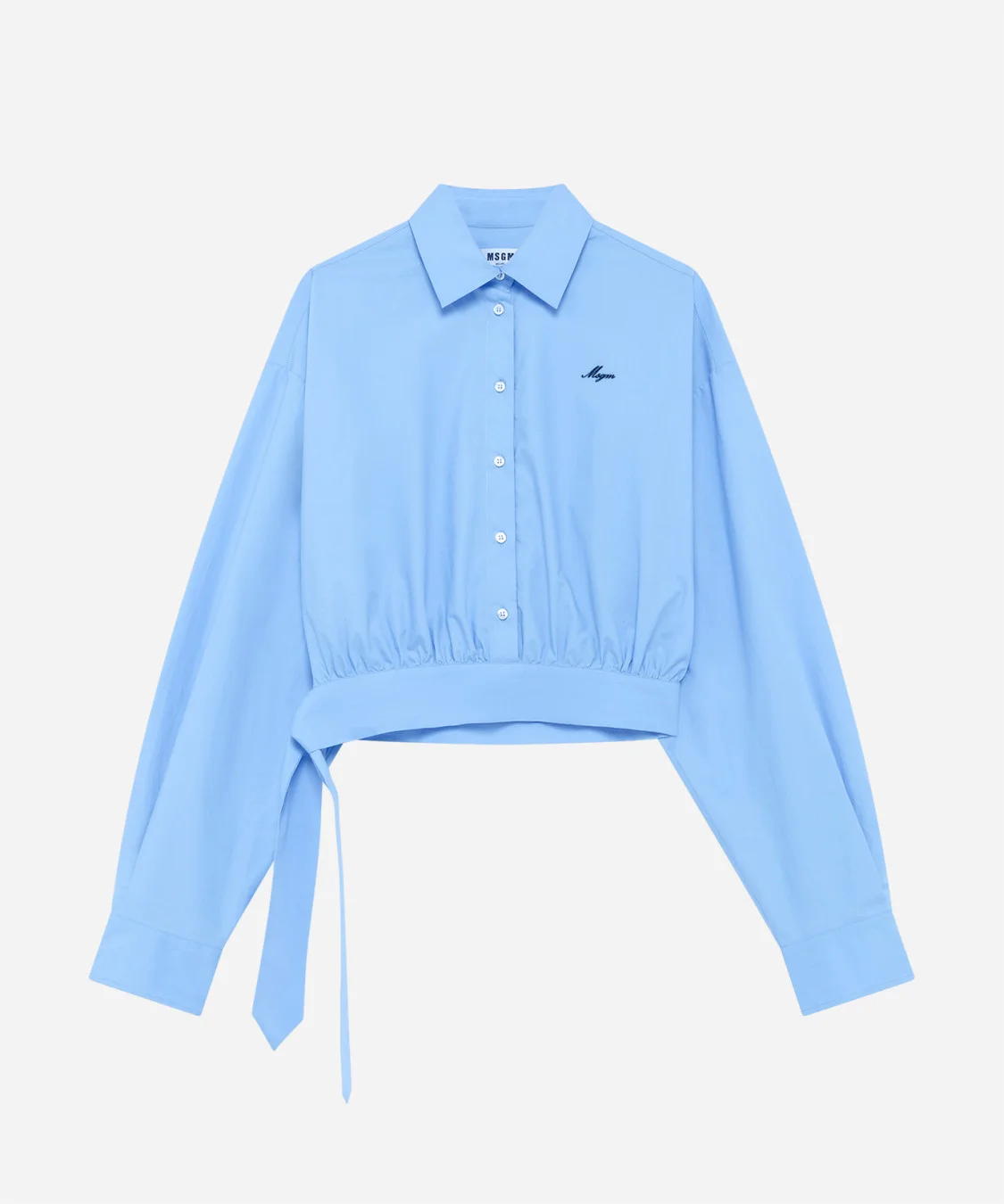 Poplin shirt with side bow - 1